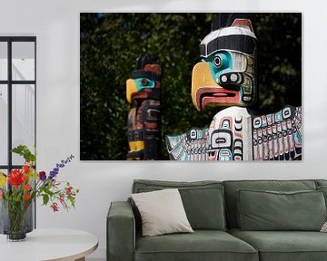 Totem pole Vancouver island Canada by Robinotof