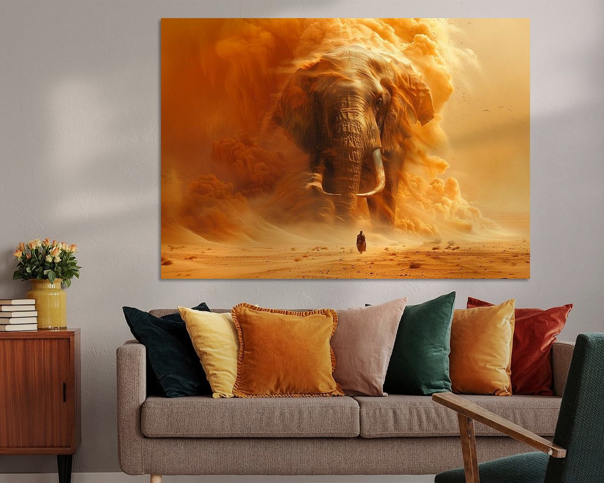 Voorbeeld van het werk in een kamer