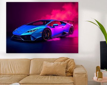 Lamborghini Huracán Klassiek Blauw Neon van MIROKKU