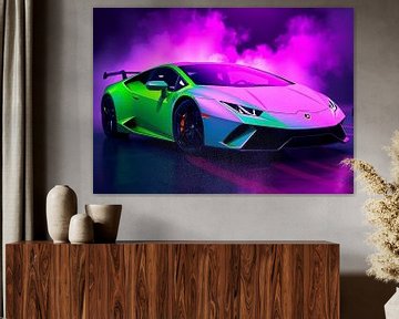 Lamborghini Huracán Klassiek Groen Neon 2 van MIROKKU