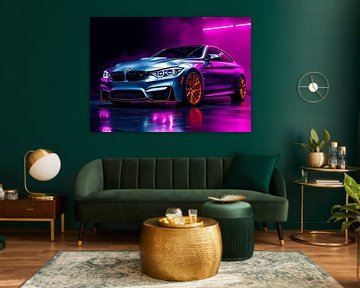 BMW M4 Grijs Neon van MIROKKU