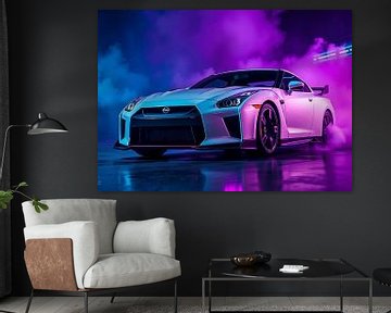 Nissan GT-R R35 White Neon 2 by MIROKKU
