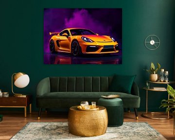 Porsche 718 Cayman GT4 Yellow Neon 3 by MIROKKU