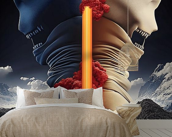 Voorbeeld van het werk in een kamer