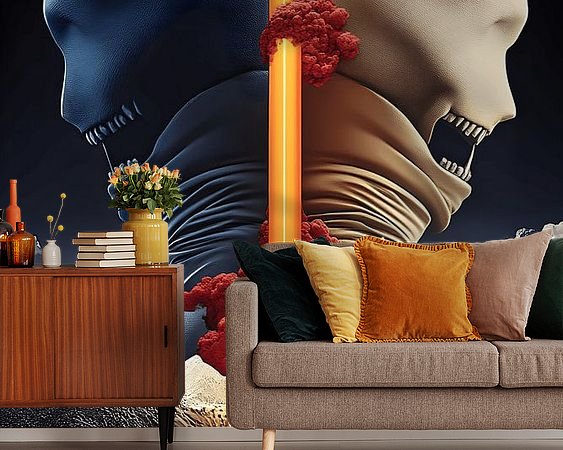 Voorbeeld van het werk in een kamer