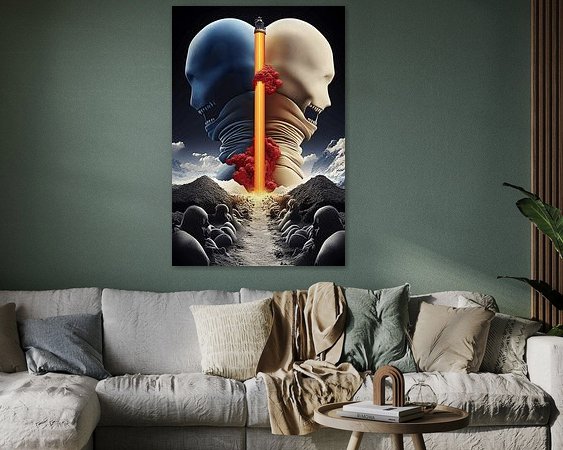 Voorbeeld van het werk in een kamer