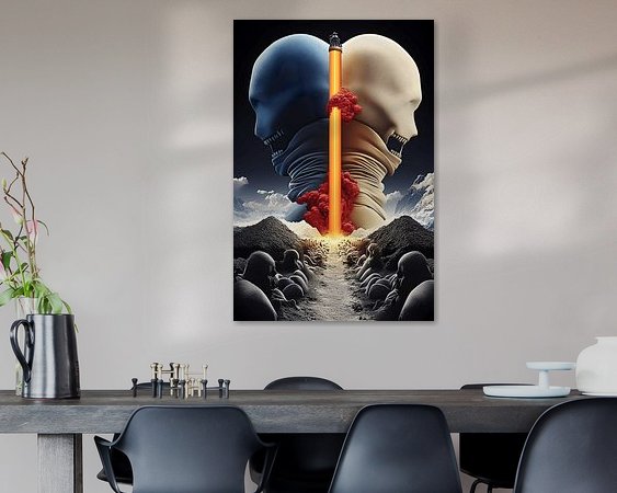 Voorbeeld van het werk in een kamer