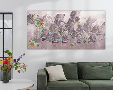 Matroesjka schilderij van Jos Hoppenbrouwers Kunst