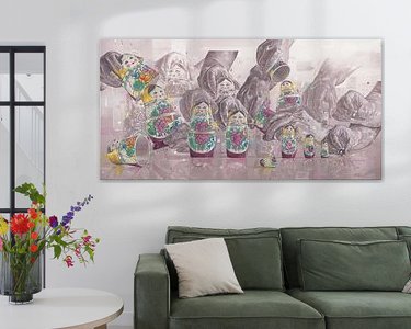 Voorbeeld van het werk in een kamer
