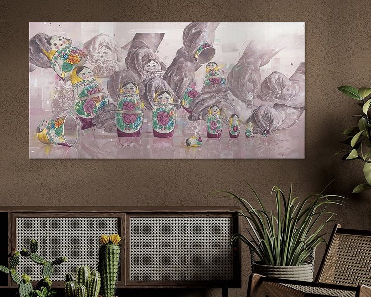 Voorbeeld van het werk in een kamer