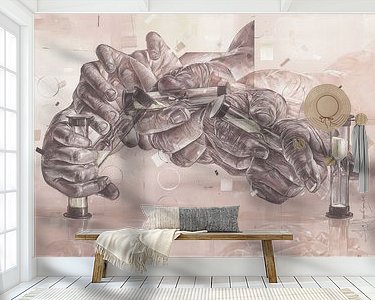 Voorbeeld van het werk in een kamer