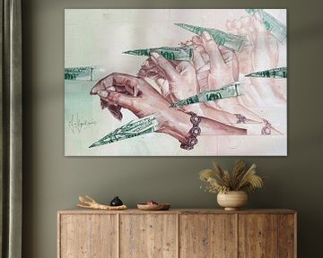 Folgen Sie dem Geld gemälde von Jos Hoppenbrouwers Kunst