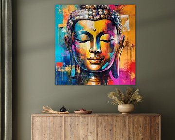 Bouddha moderne aux couleurs vives