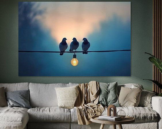 Voorbeeld van het werk in een kamer