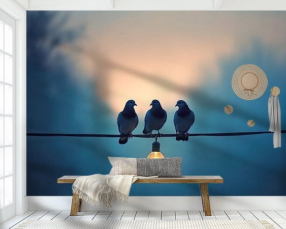 Voorbeeld van het werk in een kamer