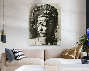 Surrealistisch portret met meerdere ogen - Abstracte psychedelische kunst van Ramy Salah Hefny