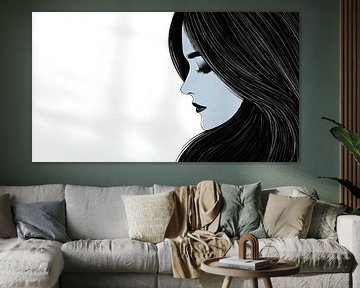 Elegant zijportret van een vrouw