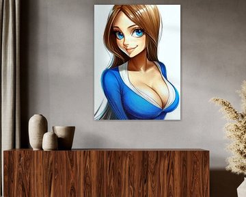 Sportieve vrouw met blauwe ogen en sproeten