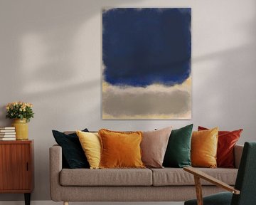 Blauw, wit, grijs. Kleurenveldschilderij geïnspireerd door Mark Rothko. van Dina Dankers