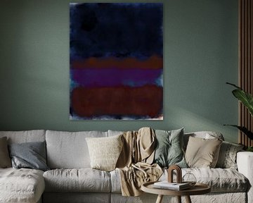 Violet, blauw, bruin. Kleurenveldschilderij geïnspireerd door Mark Rothko. van Dina Dankers