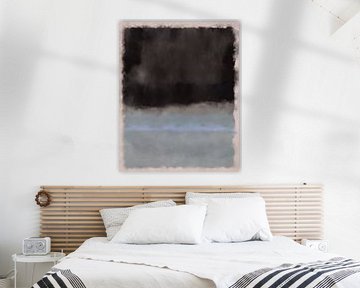 Black, and light blue. Color field painting inspired by Mark Rothko. by Dina Dankers