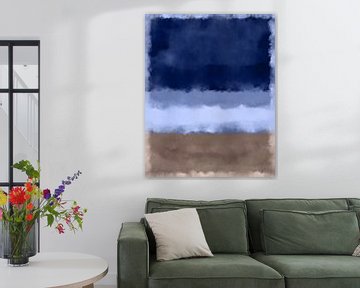 Blue and taupe. Color field painting inspired by Mark Rothko. by Dina Dankers