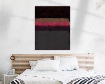 Zwart, neonroze, grijs. Kleurenveldschilderij geïnspireerd door Mark Rothko. van Dina Dankers