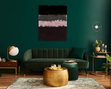 Zwart, grijs, roze. Kleurenveldschilderij geïnspireerd door Mark Rothko. van Dina Dankers