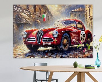 Eine stürmische Schlacht auf Rädern mit einem klassischen Alfza Romeo von Harmannus Sijbring