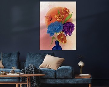 Boeket bloemen in de warme zon van Sara-Lena Möllenkamp