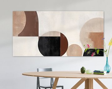 Moderne Abstractie in Tinten Bruin van Studio BB