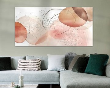 Abstraction moderne en or et rose
