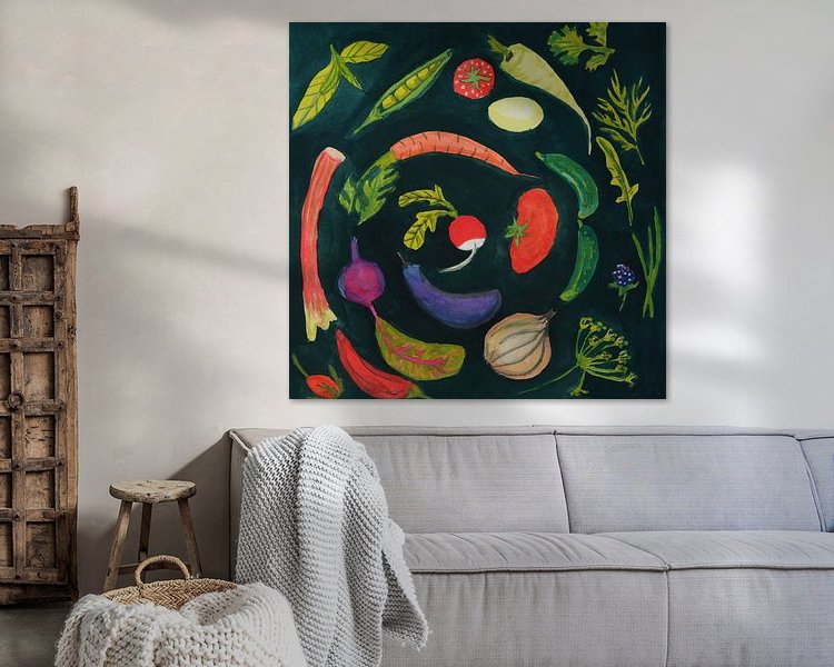 Voorbeeld van het werk in een kamer