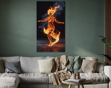 Schönheit Frau und Feuer