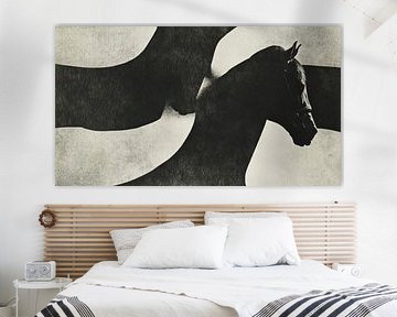 Cheval en noir et blanc