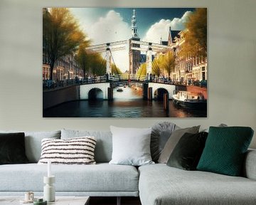 Witte Brug Amsterdam Nederland van Hendrik-Jan Kornelis