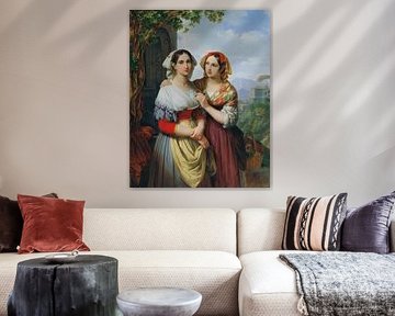 Johann Ender, Two girls in a landscape, 1842 by Atelier Liesjes