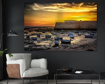 Castillo de Santa Catalina bei Sonnenuntergang in Cádiz von Marco Rutten