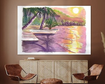 Englishmans Bay in Tobago Insel-Strand-Szene mit Booten