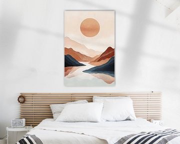 Abstract Bergmeer in Pastel van Studio BB