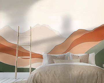 Bergcontouren in Aarde tinten