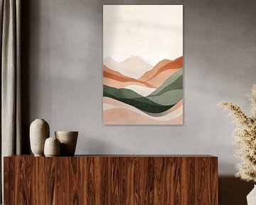 Bergcontouren in Aarde tinten van Studio BB