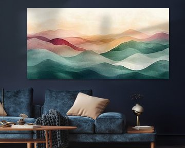 Abstrakte Berglandschaft in warmen Tönen von Studio BB