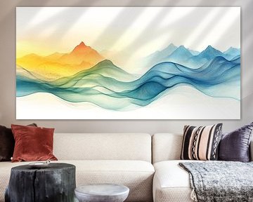 Abstrakte Berglandschaft im ersten Licht von Studio BB