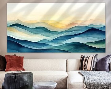 Abstract Berglandschap in Blauw van Studio BB