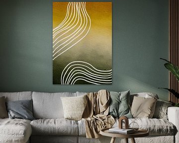 Tijdloos - abstract patroon olijfgroen/true joy van Atelier Nadine