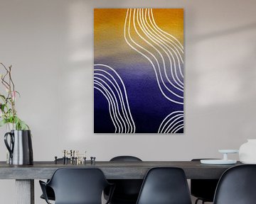 Tijdloos - abstract patroon diep blauw/true joy van Atelier Nadine
