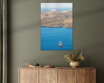 Three-master at the island of Nea Kameni near Santorini, Greece by Jan Fritz