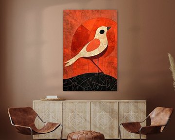 Abstracte Vogel in Geometrische Harmonie van Eva Lee