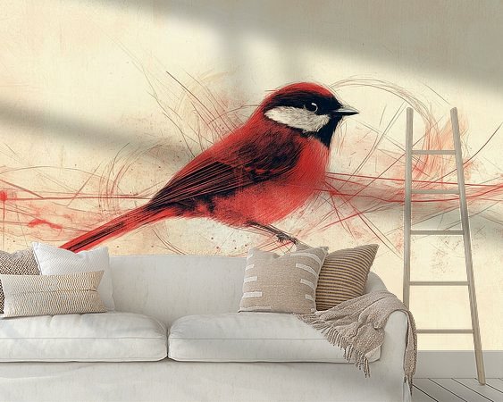 Voorbeeld van het werk in een kamer